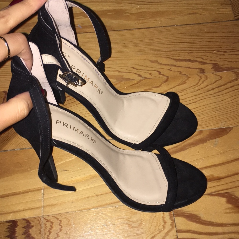 Ankle strap black heels